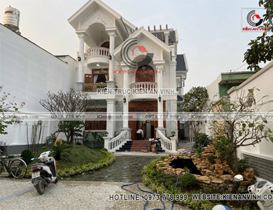 Thiết kế thi công biệt thự tân cổ điển 3 tầng mái thái tại Biên Hòa