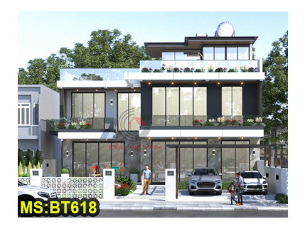 Mẫu thiết kế biệt thự 2 tầng 10x20m có sân vườn hiện đại ở Tiền Giang