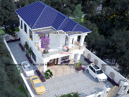 Mẫu thiết kế biệt thự mái nhật 2 tầng 10x15m đẹp sang trọng ở Biên Hòa