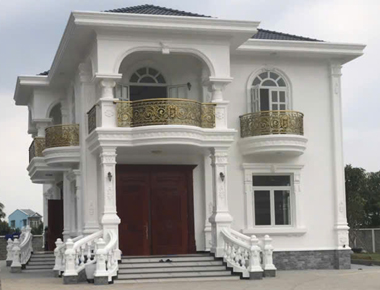 Thi công biệt thự mái nhật 2 tầng tân cổ điển có 5 phòng ngủ ở Tiền Giang