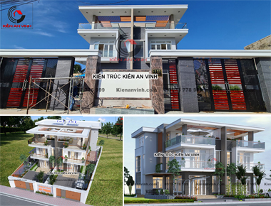 Thi công biệt thự song lập 3 tầng hiện đại mái bằng 9x25m có sân vườn & gara và 5 phòng ngủ ở Phan Thiết