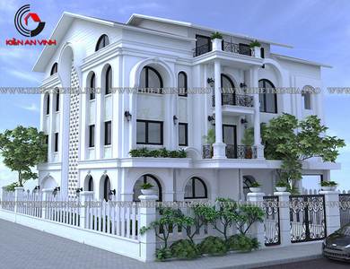 Mẫu thiết kế biệt thự bán cổ điển 4 tầng đẹp 