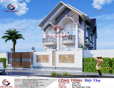 Thiết kế biệt thự 2 tầng tại Đồng Nai